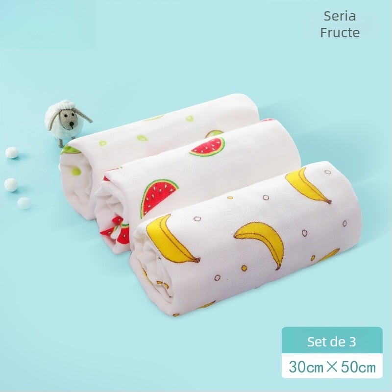 Prosop de baie pentru bebeluți din tifon, 100% bumbac, dreptunghiular, 70 g