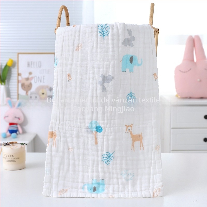 Prosop de baie din tifon, 6 straturi, 99% bumbac, fir simplu, imprimare logo disponibilă