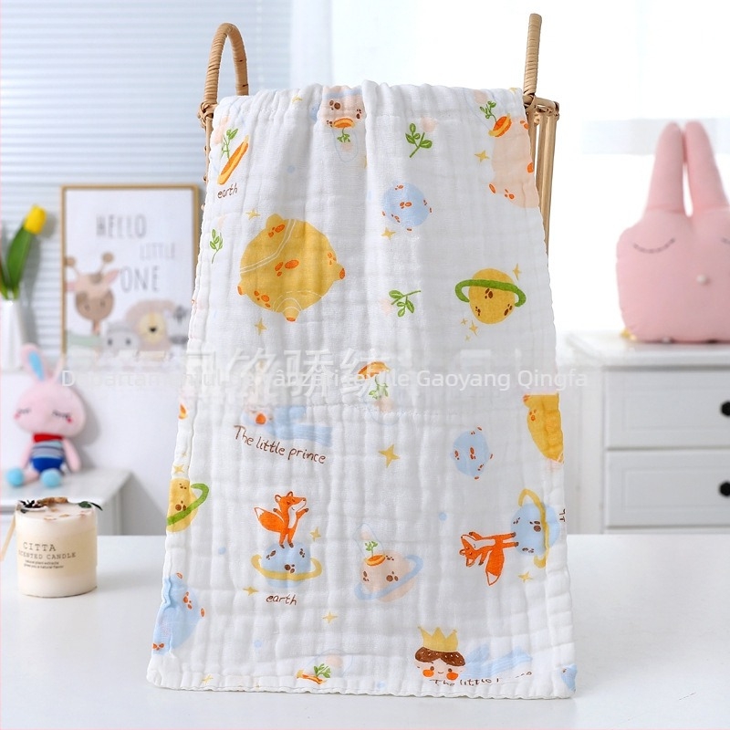 Prosop de baie din tifon, 6 straturi, 99% bumbac, fir simplu, imprimare logo disponibilă