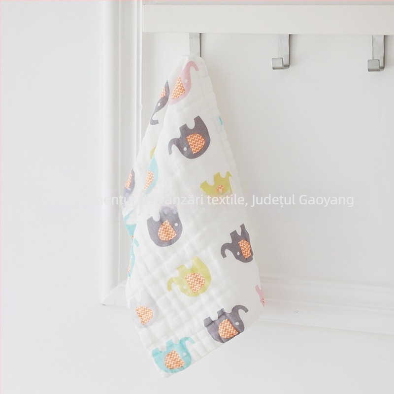 Prosop de baie din tifon, 6 straturi, 99% bumbac, fir simplu, imprimare logo disponibilă