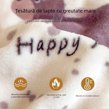 Pătură din fleece de miel, imprimeu desen animat, poliester, 300–500 g