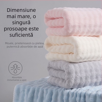 Set de 2 prosoape de baie din microfibră, Jacquard 150D, uscare rapidă, moi și catifelate, pentru baie sau plajă