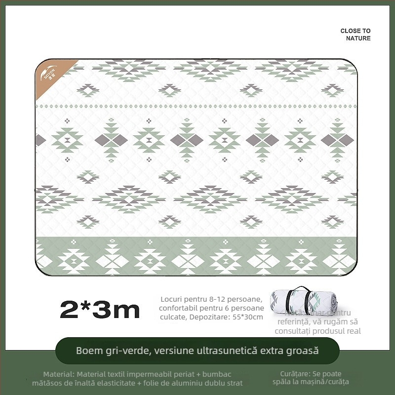 Pătură groasă pentru camping în exterior și covoraș de teren pliabil, impermeabil, pentru camping, plajă și picnic