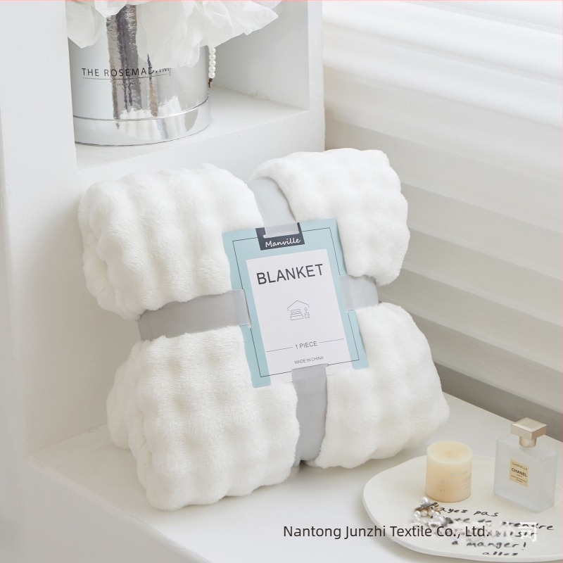 Cuvertură din velur coral, strat simplu, dublu, 100% poliester, greutate 300, pentru primăvară și toamnă