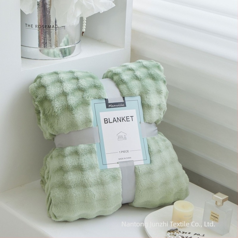 Cuvertură din velur coral, strat simplu, dublu, 100% poliester, greutate 300, pentru primăvară și toamnă