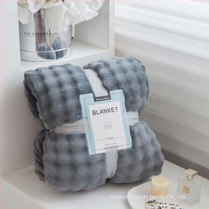 Cuvertură din velur coral, strat simplu, dublu, 100% poliester, greutate 300, pentru primăvară și toamnă