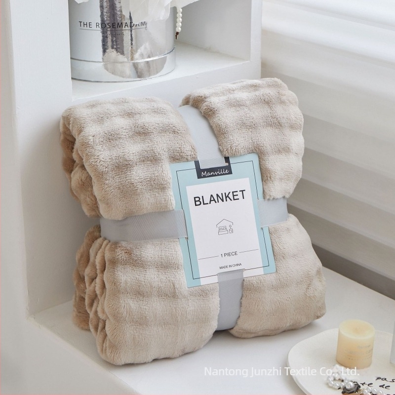 Cuvertură din velur coral, strat simplu, dublu, 100% poliester, greutate 300, pentru primăvară și toamnă