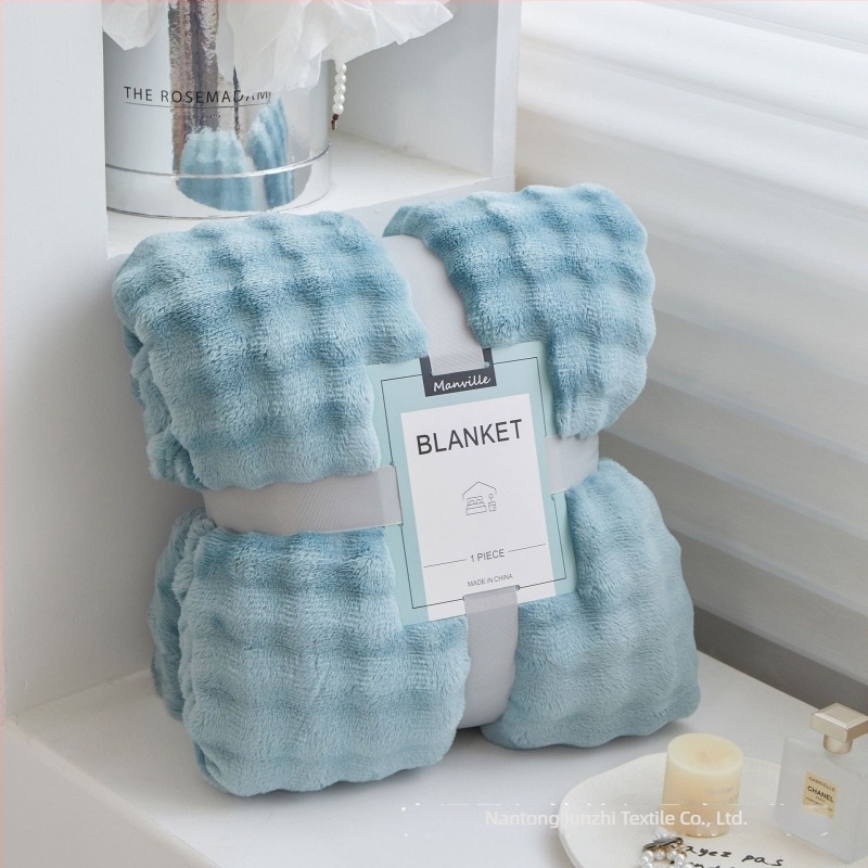 Cuvertură din velur coral, strat simplu, dublu, 100% poliester, greutate 300, pentru primăvară și toamnă