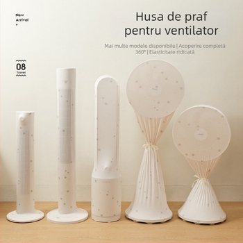 Acoperire universală pentru praf a ventilatorului turn — țesătură Milk Silk elastică, poliester-bumbac, protecție din plasă împotriva prafului