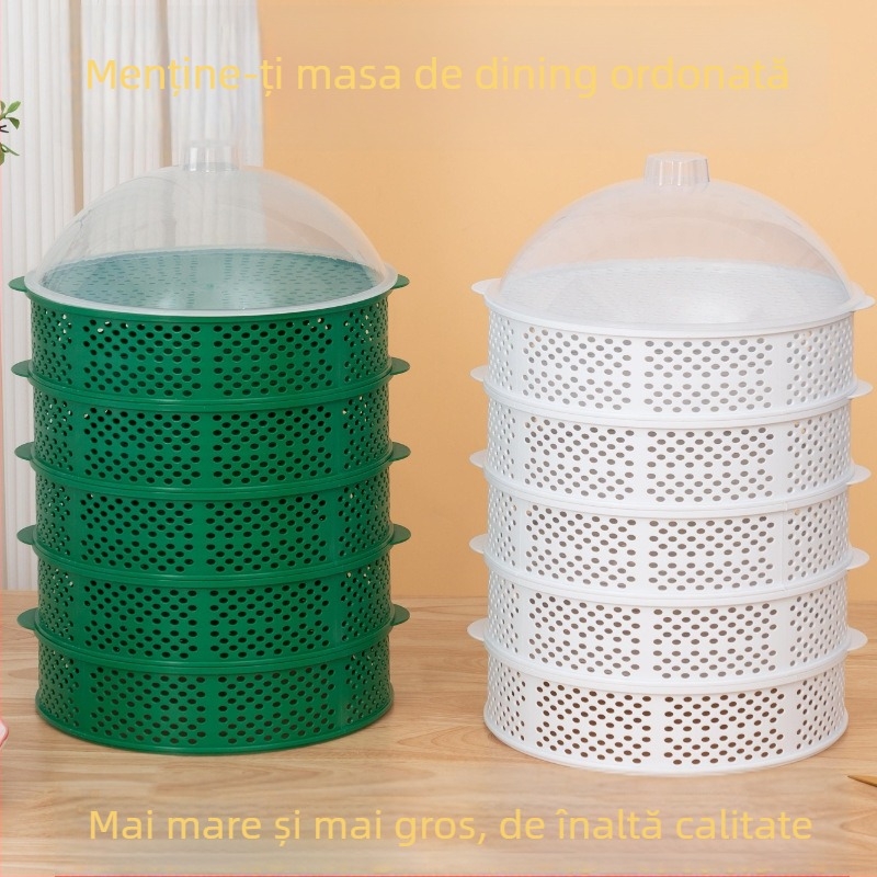 Capac din plastic, multistrat, pentru resturi – capac alimentar, protecție împotriva prafului, protecție împotriva țânțarilor și muștelor, pentru masă de uz casnic