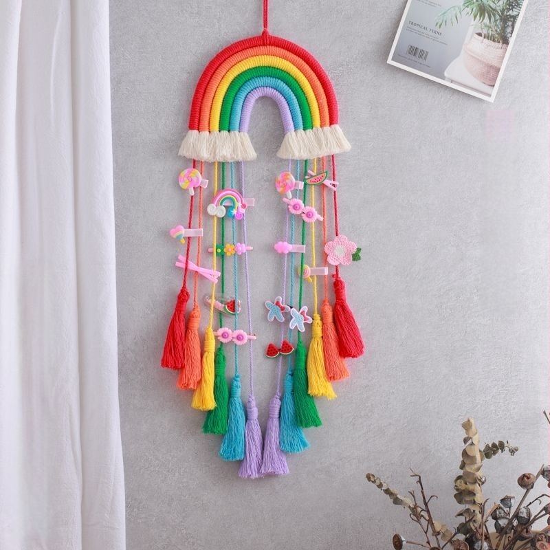 Tapiserie prindător de vise, țesut manual din amestec cânepă-bumbac, dreptunghiular pentru living, stil chinezesc boem.