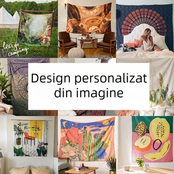Tapiserie poliester personalizabilă - dreptunghi pentru perete cu imprimare prin transfer termic digital, model peisaj, pentru living și dormitor