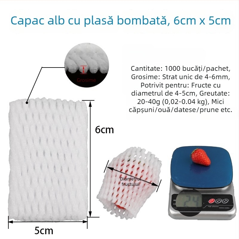 Acoperire de fructe din plasă, din spumă EPE perle, respirabilă, protecție îngroșată pentru fructe și legume proaspete