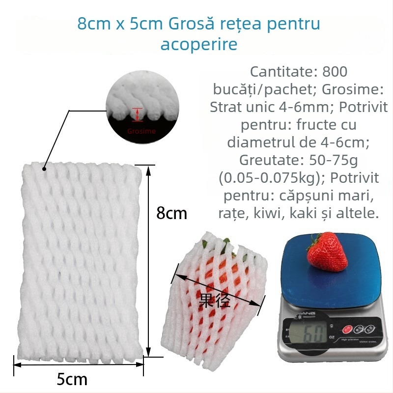Acoperire de fructe din plasă, din spumă EPE perle, respirabilă, protecție îngroșată pentru fructe și legume proaspete