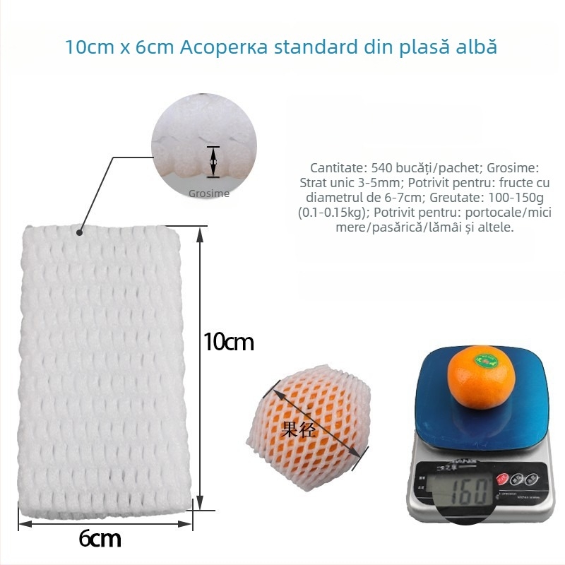 Acoperire de fructe din plasă, din spumă EPE perle, respirabilă, protecție îngroșată pentru fructe și legume proaspete