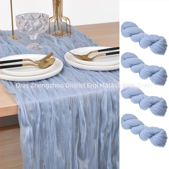 Fâșie de masă cu pliuri din plasă tull și Cheese Cloth, țesătură poliester