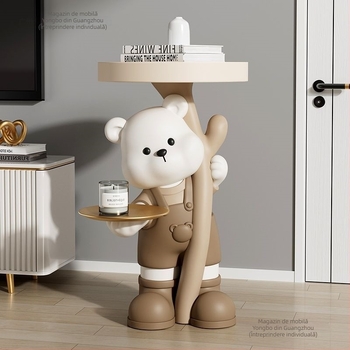 Figurină de urs din rășină - stand de podea, decor modern pentru casă, Yongbo, producție semi-artizanală, cadou de afaceri