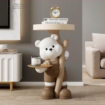 Figurină de urs din rășină - stand de podea, decor modern pentru casă, Yongbo, producție semi-artizanală, cadou de afaceri