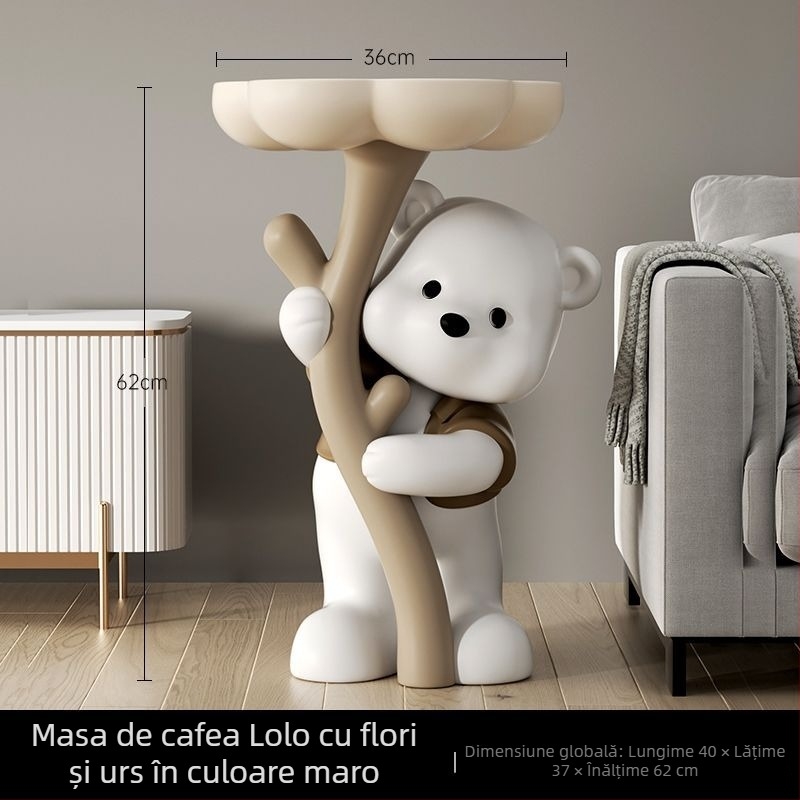 Figurină de urs din rășină - stand de podea, decor modern pentru casă, Yongbo, producție semi-artizanală, cadou de afaceri