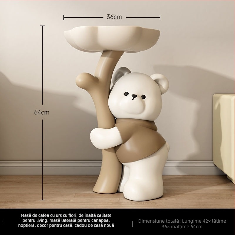 Figurină de urs din rășină - stand de podea, decor modern pentru casă, Yongbo, producție semi-artizanală, cadou de afaceri