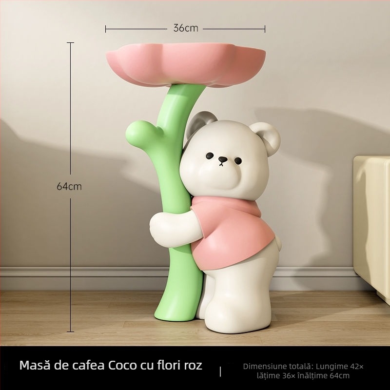 Figurină de urs din rășină - stand de podea, decor modern pentru casă, Yongbo, producție semi-artizanală, cadou de afaceri