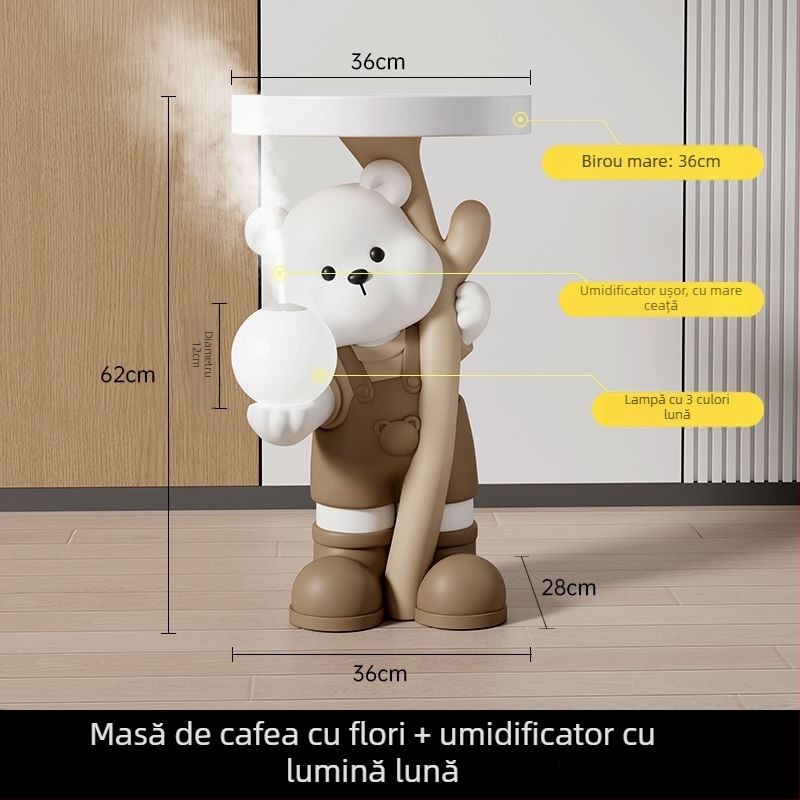 Figurină de urs din rășină - stand de podea, decor modern pentru casă, Yongbo, producție semi-artizanală, cadou de afaceri