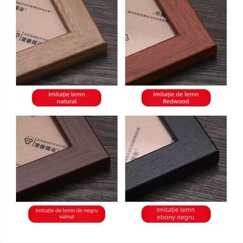 Cadruri pentru fotografii, 4 bucăți, pătrate, din lemn masiv și lemn compozit, pentru pictură chineză și caligrafie