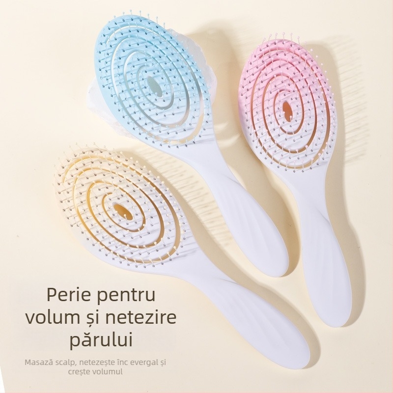 Pieptene de păr mare, curbat – ABS, masaj și curățare, design curbat gol