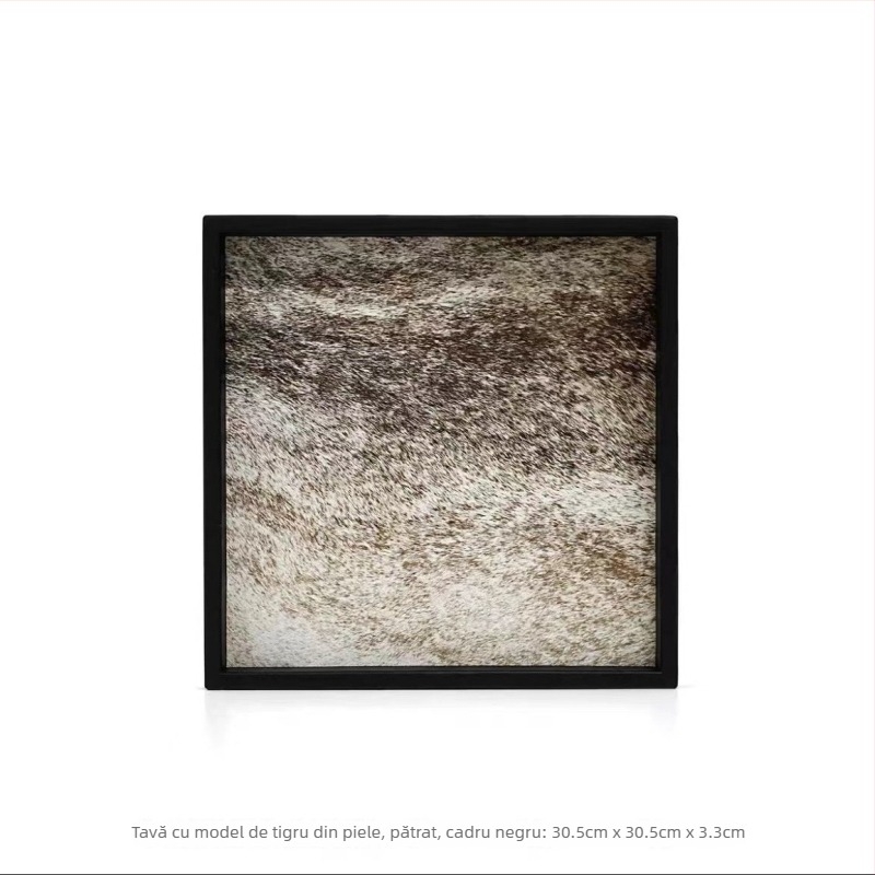 Tavă de birou din lemn cu inlay — design modern minimalist pentru depozitare și decor, fără personalizare