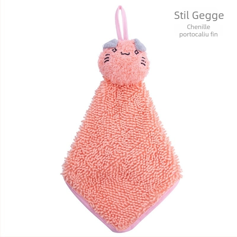 Prosop de mână atârnat din fleece coral, 16 fire, 80–100 g, tivare