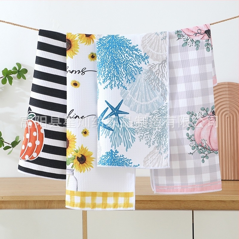 Prosop de bucătărie imprimat – microfibră, 300gsm, absorbție 5–10 s, țesătură simplă