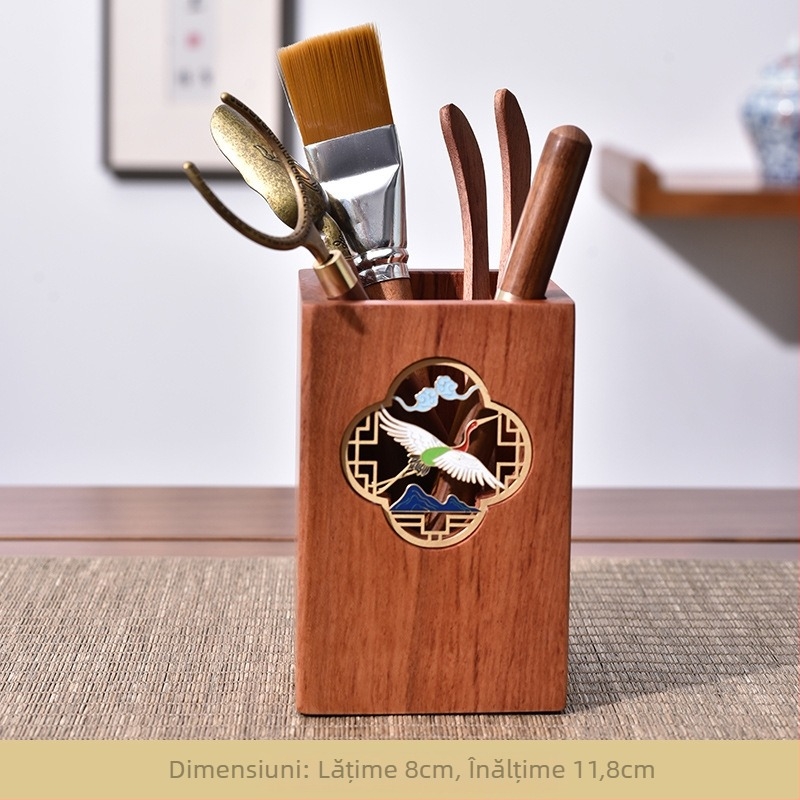 Set accesorii ceremonie ceai Ebony Kung Fu cu tavă — Material: Ebony; include lingură de ceai și perie de ceai; greutate 0,86 kg