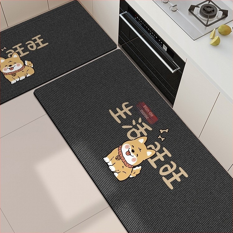 Covor de podea pentru bucătărie din diatom mud – absorbant, uscare rapidă, antiderapant, set din două piese, pentru bucătărie și restaurant