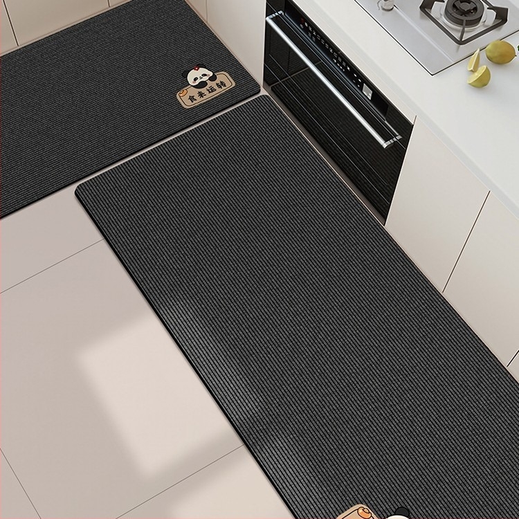 Covor de podea pentru bucătărie din diatom mud – absorbant, uscare rapidă, antiderapant, set din două piese, pentru bucătărie și restaurant