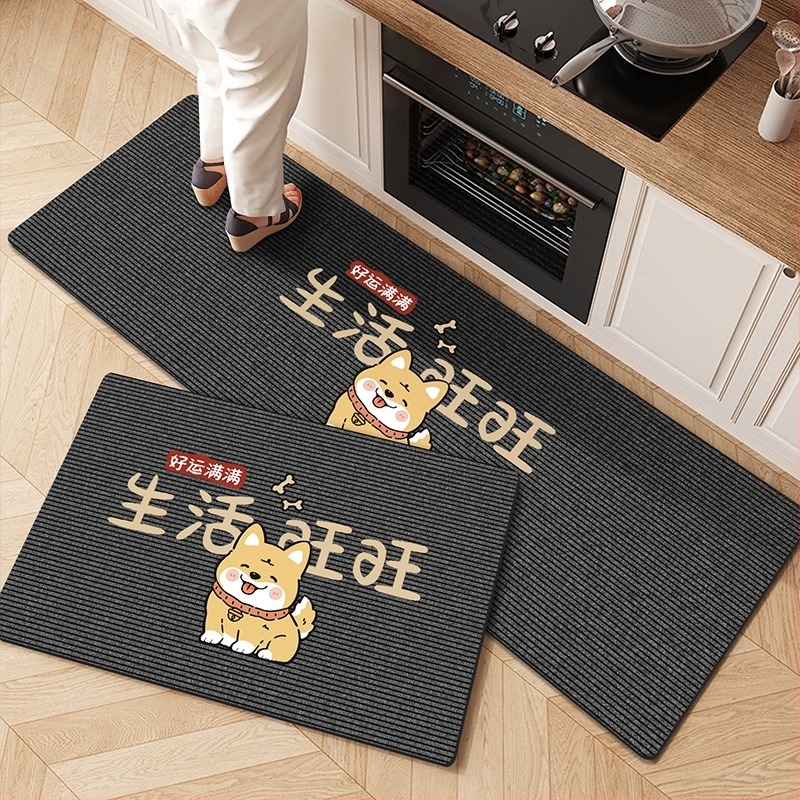 Covor de podea pentru bucătărie din diatom mud – absorbant, uscare rapidă, antiderapant, set din două piese, pentru bucătărie și restaurant