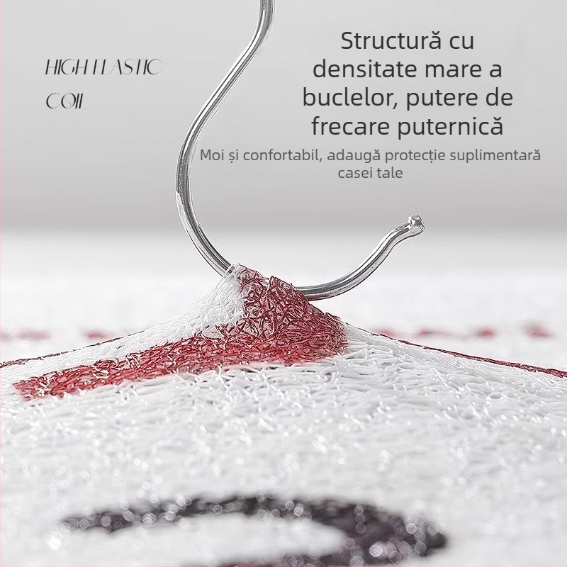 Covor de intrare cu design text, pentru uz casnic, PVC, imprimare, formă pătrată, text personalizabil