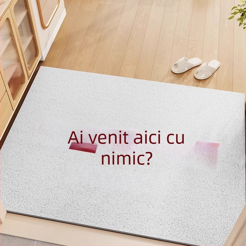 Covor de intrare cu design text, pentru uz casnic, PVC, imprimare, formă pătrată, text personalizabil