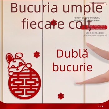 Set decor nunți pentru dulapuri, ferestre și uși de dormitor – decupaj de fereastră cu cuvântul Fericire pentru decorarea pereților