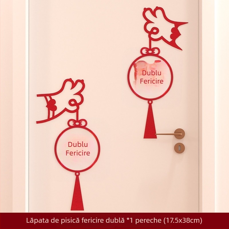 Set decor nunți pentru dulapuri, ferestre și uși de dormitor – decupaj de fereastră cu cuvântul Fericire pentru decorarea pereților