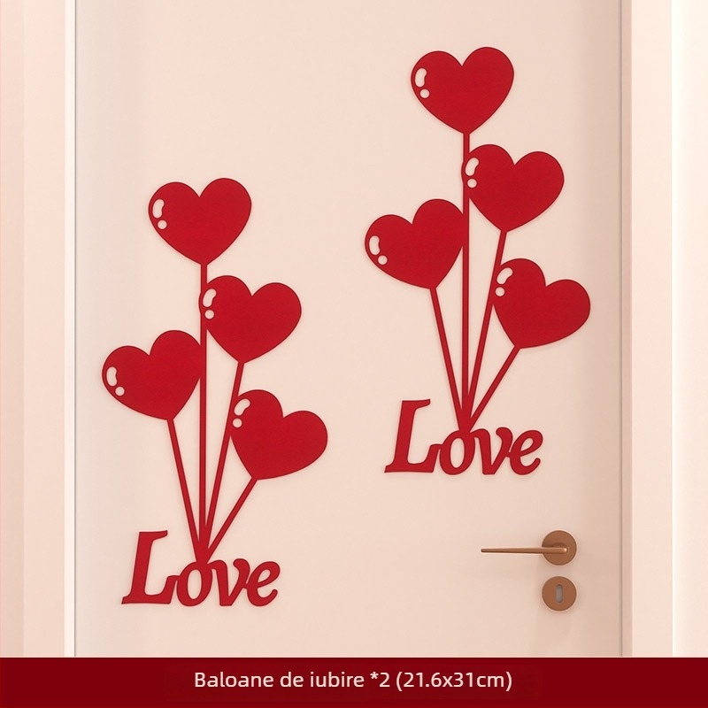 Set decor nunți pentru dulapuri, ferestre și uși de dormitor – decupaj de fereastră cu cuvântul Fericire pentru decorarea pereților