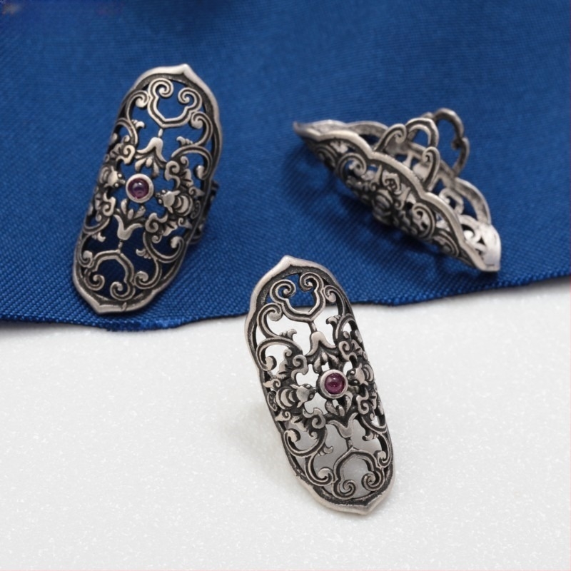 Accesoriu DIY pentru bijuterii cu motiv phoenix-lotus-bat-flower, argint 925, design retro