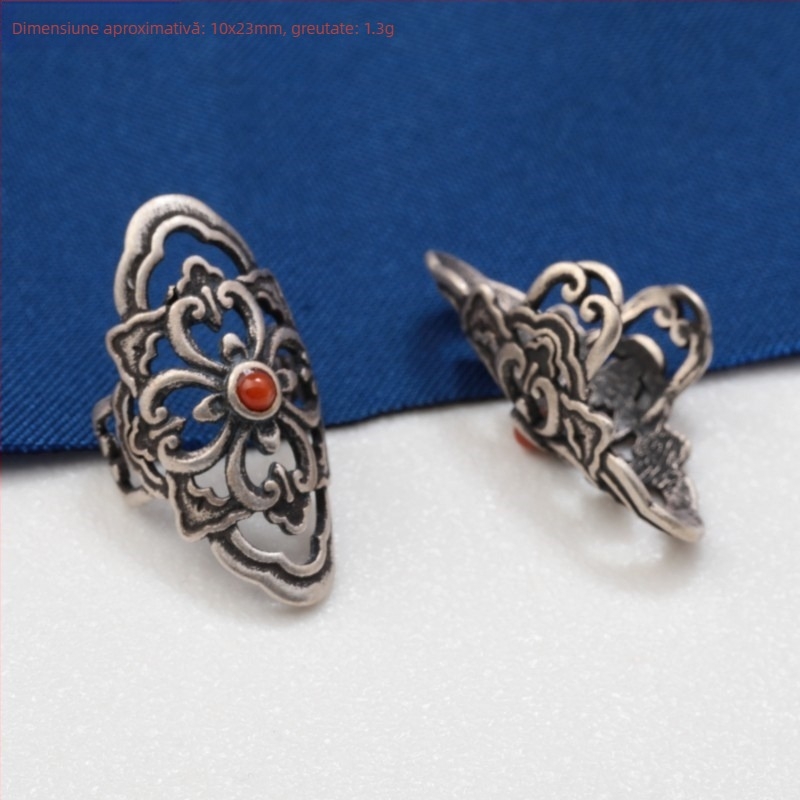 Accesoriu DIY pentru bijuterii cu motiv phoenix-lotus-bat-flower, argint 925, design retro