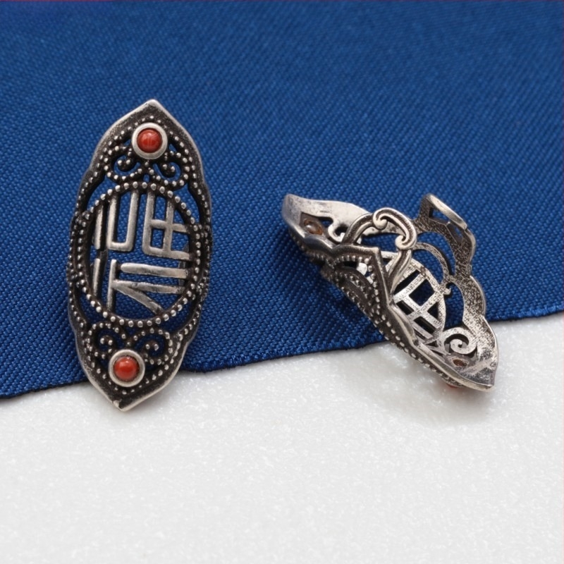 Accesoriu DIY pentru bijuterii cu motiv phoenix-lotus-bat-flower, argint 925, design retro