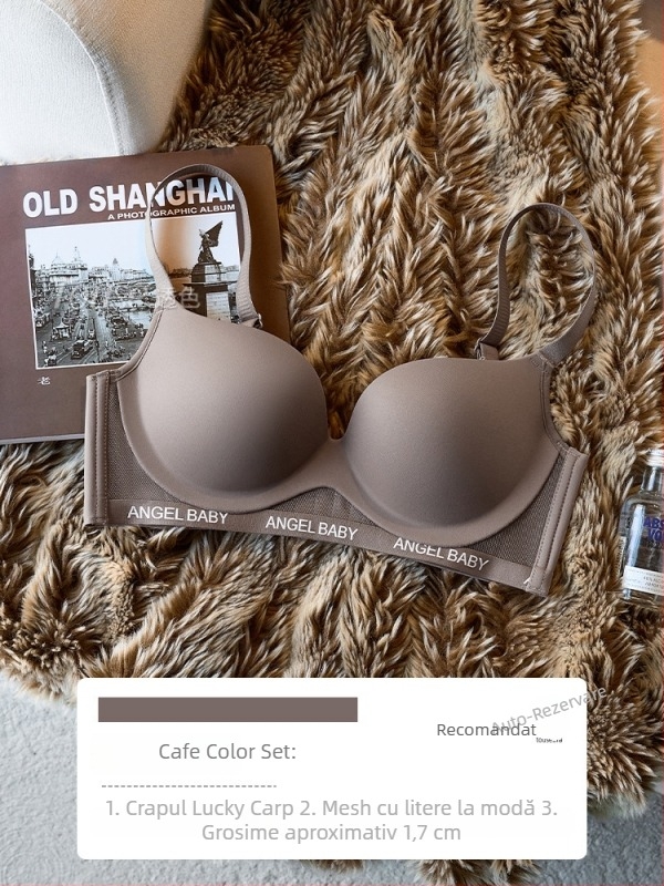 Set sutiene din modal, Cupa 3/4, Cupe modelate cu vârf subțire și bază groasă, Bretele fixe, duble, Funcții: adunare, fără cusături, push-up
