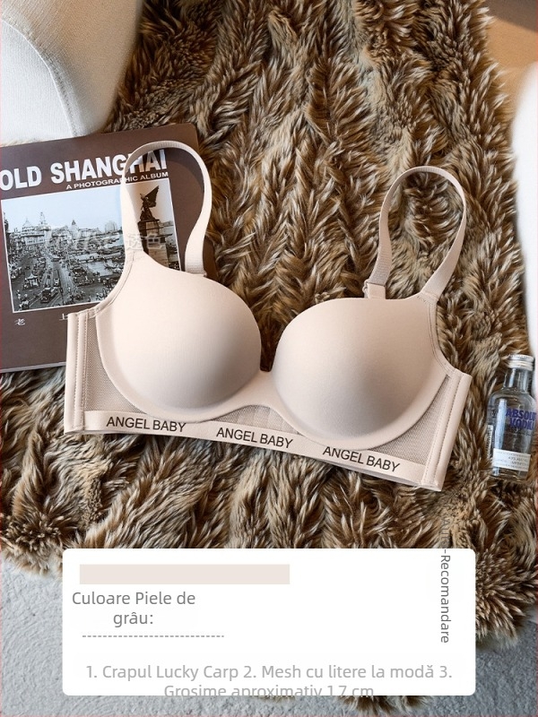 Set sutiene din modal, Cupa 3/4, Cupe modelate cu vârf subțire și bază groasă, Bretele fixe, duble, Funcții: adunare, fără cusături, push-up