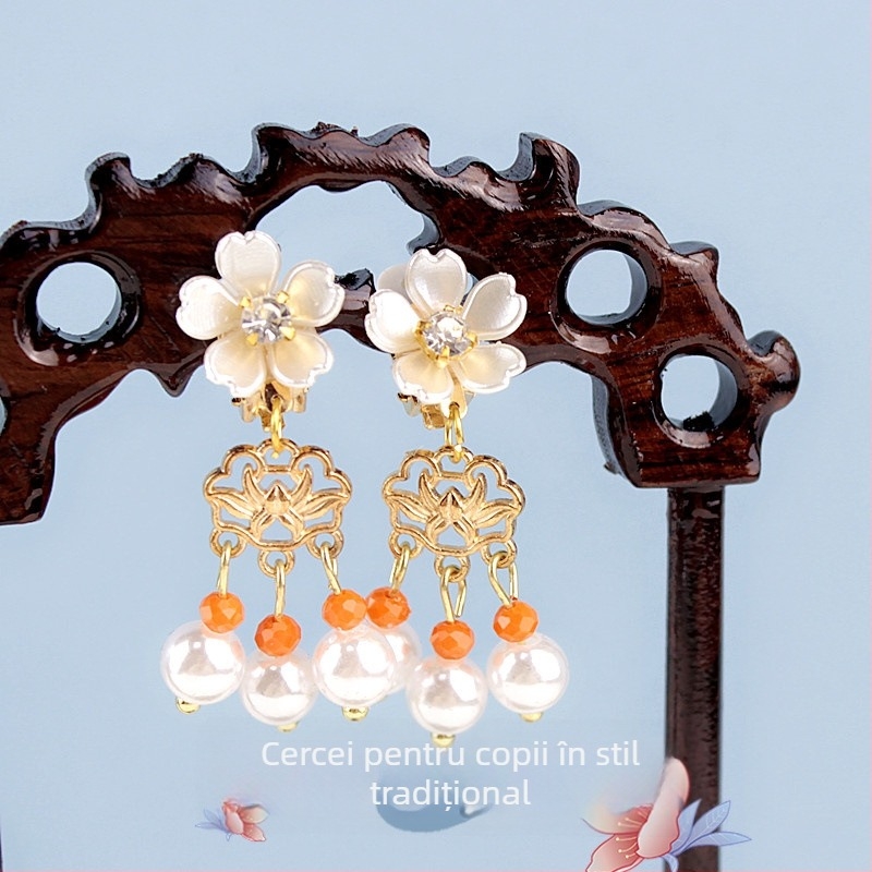 Clips pentru urechi — stil antic, design pentru copii, aliaj, lucru manual, motiv Prințesa Anna