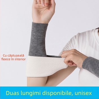 Mănuși pentru antebraț pentru bărbați, căptușite cu polar, cu degete parțiale, calde iarna, primăvara și toamna