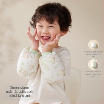 Manșete de unică folosință pentru copii — impermeabile, anti-murdărire, rezistente la ulei; model Cartoon; Beites; pentru copii sub 1 an; materiale: țesătură nețesută, peliculă PE, elastan