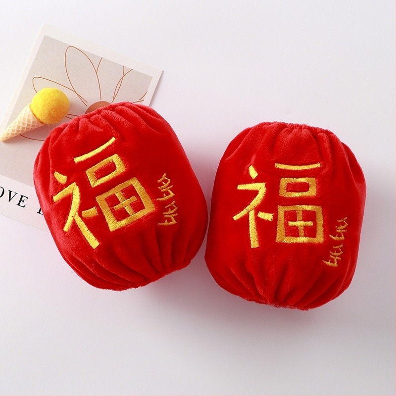 Manșete calde pentru copii în stil chinezesc, broderie cu design desen animat, unisex, material velur cristal, vârste 1–8 ani, toamnă 2024