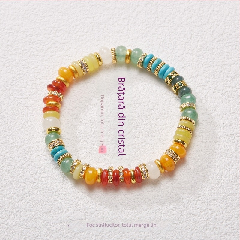 Brățară din pietre multiple, lucrată manual pentru femei — design geometric, inspirație naturală, Feiyi